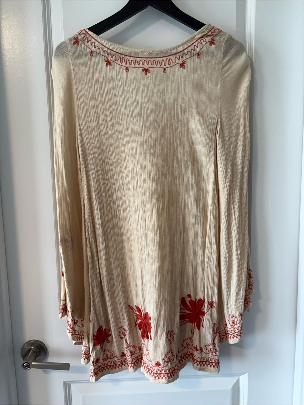 Free People Skyfall Bell Sleeve Embroidered Tunic Dress Boho - Picture 4 of 9